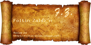 Foltin Zalán névjegykártya